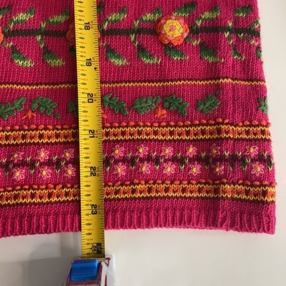 Sarah Spencer Pink Floral Embroidered Open Front Button Cardigan Large - Picture 10 of 10